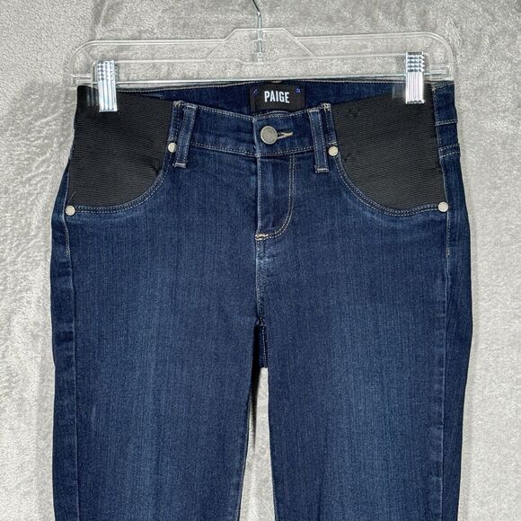 Paige Jeans Womens 2 25" Maternity Blue Skyline Skinny Dark Wash Casual Everyday - Picture 4 of 10